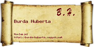 Burda Huberta névjegykártya